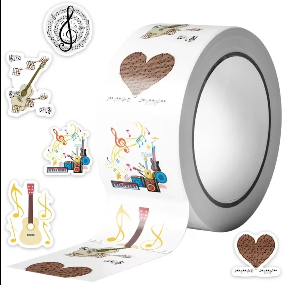 Musical Theme Decorative Stickers with 10 Assorted Patterns, NEW - Picture 4 of 8